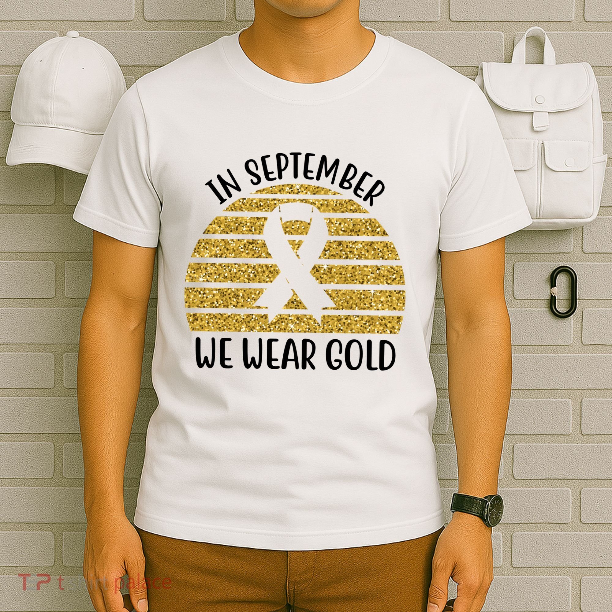 In September We Wear Gold Childhood Cancer Ribbon T-Shirt