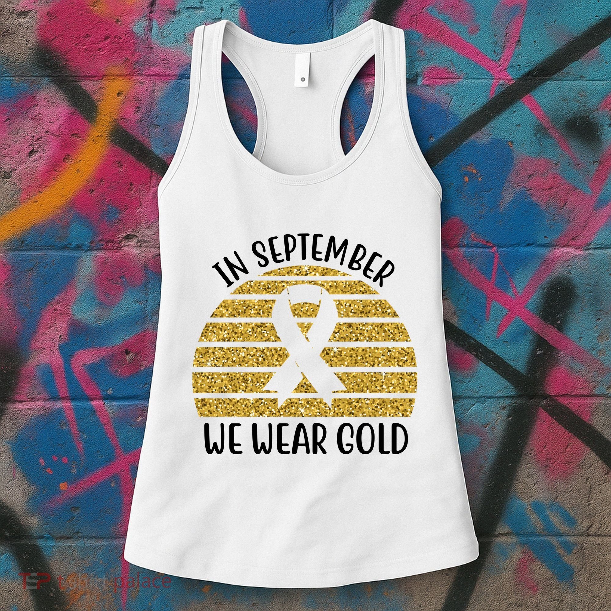 In September We Wear Gold Childhood Cancer Ribbon Women's Tank Top