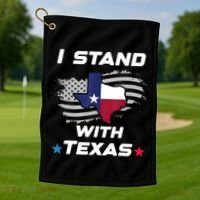 I Stand With Texas Golf Towel thumb 1