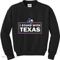 I Stand With Texas I Support Texas Kids Sweatshirt thumb 0
