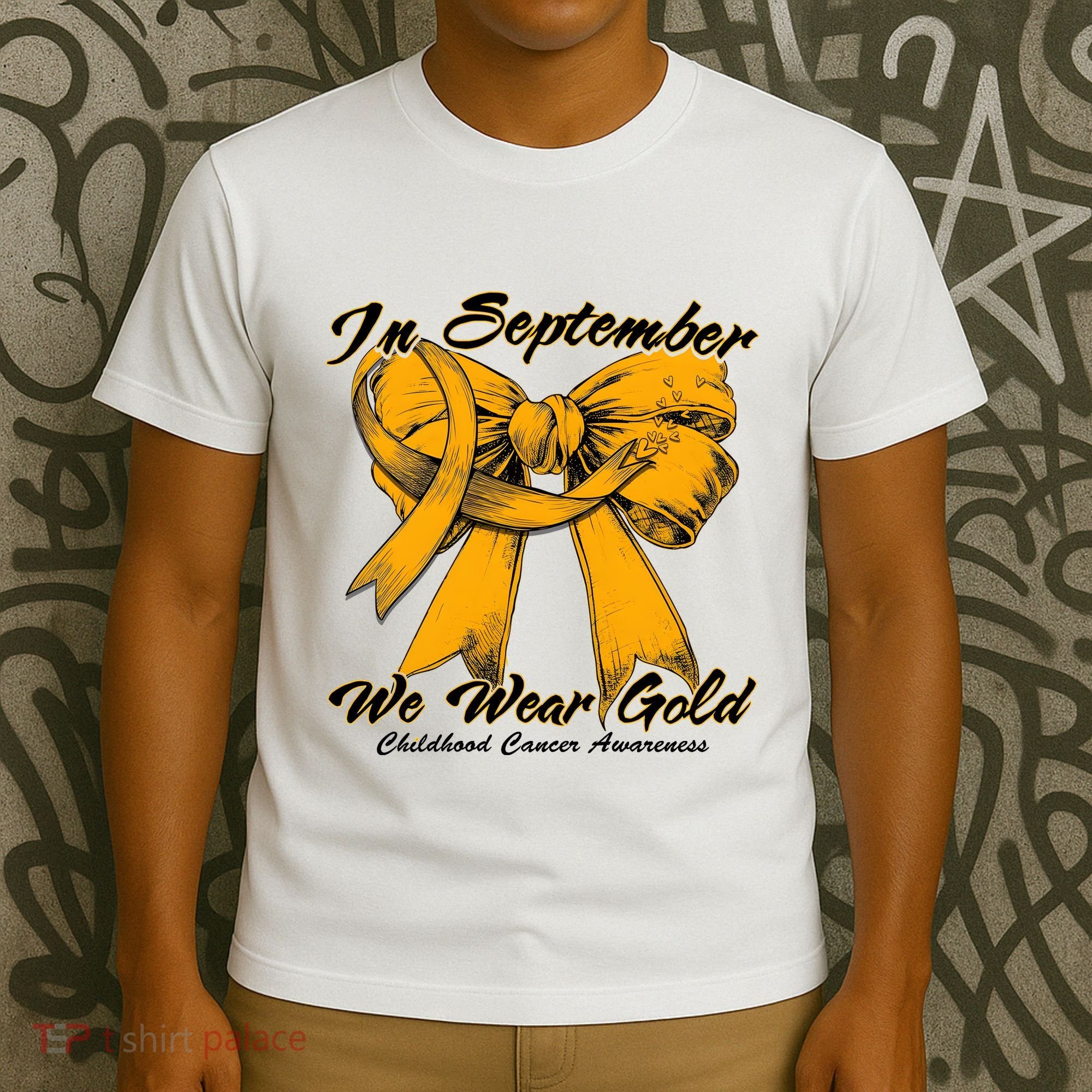 In September We Wear Gold For Childhood Cancer Awareness T-Shirt