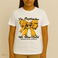 In September We Wear Gold For Childhood Cancer Awareness T-Shirt thumb 4