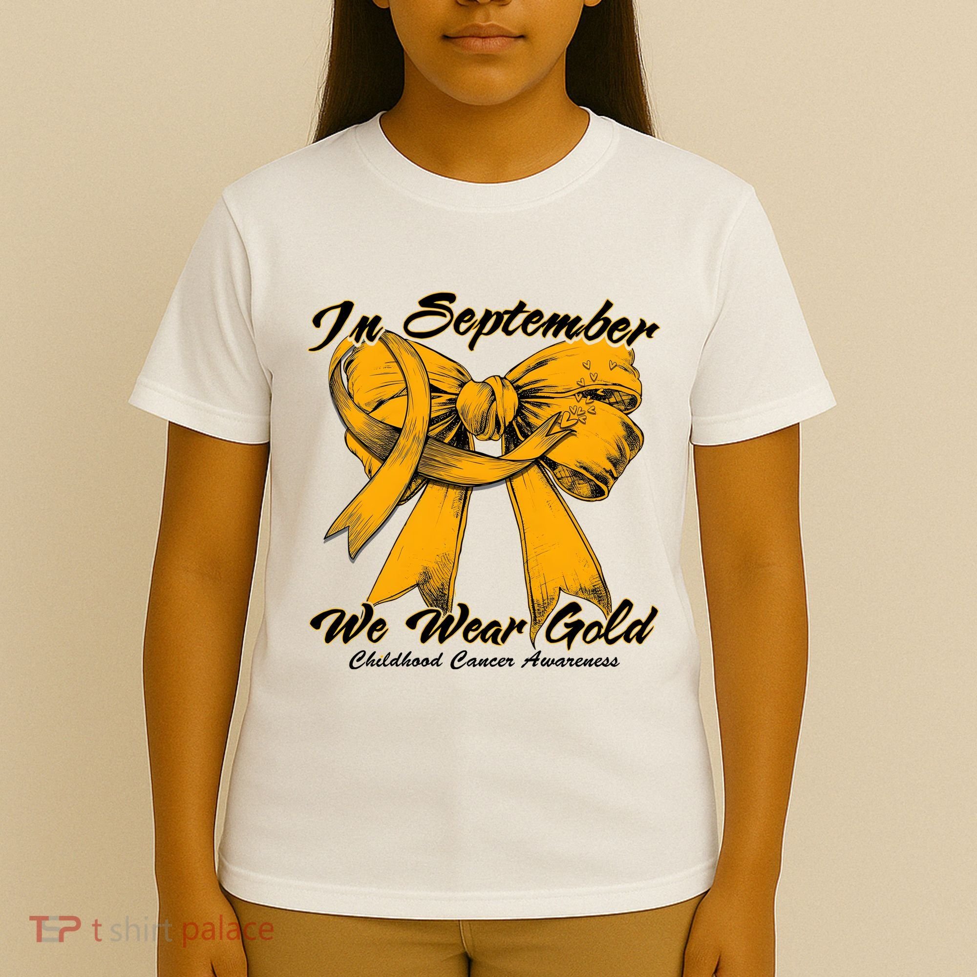 In September We Wear Gold For Childhood Cancer Awareness T-Shirt