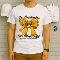 In September We Wear Gold For Childhood Cancer Awareness T-Shirt thumb 6