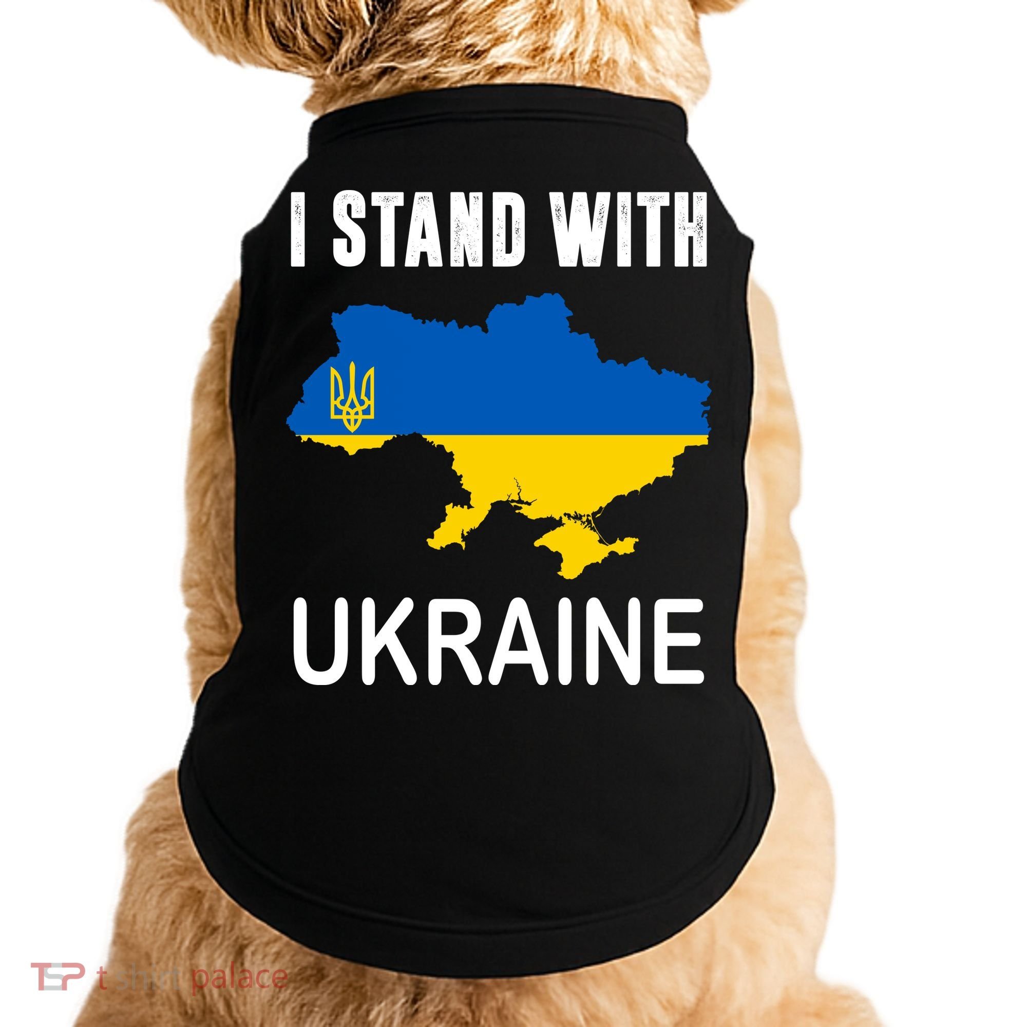 I Stand With Ukraine Map Doggie Tank