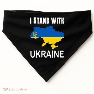 I Stand With Ukraine Map USA-Made Doggie Bandana