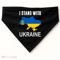 I Stand With Ukraine Map USA-Made Doggie Bandana thumb 0