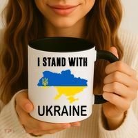 I Stand With Ukraine Map Coffee Mug thumb 3