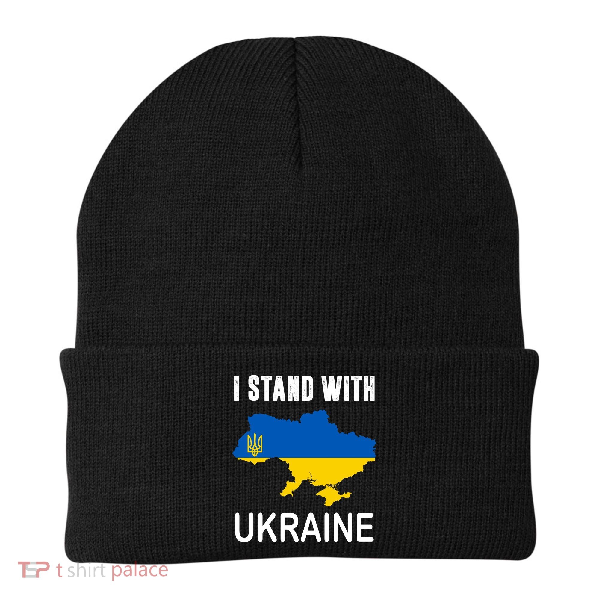 I Stand With Ukraine Map Beanie