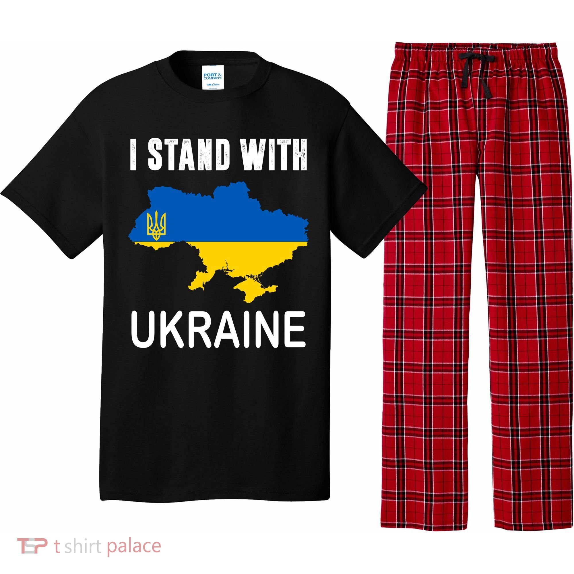 I Stand With Ukraine Map Pajama Set