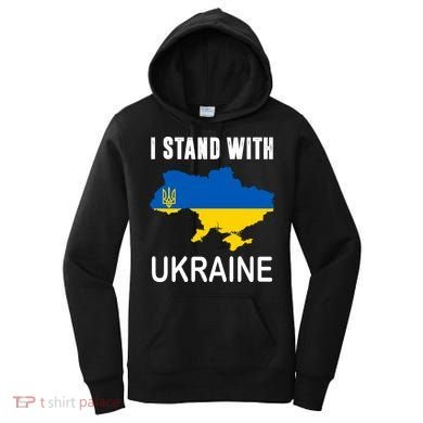 I Stand With Ukraine Map Women's Hoodie