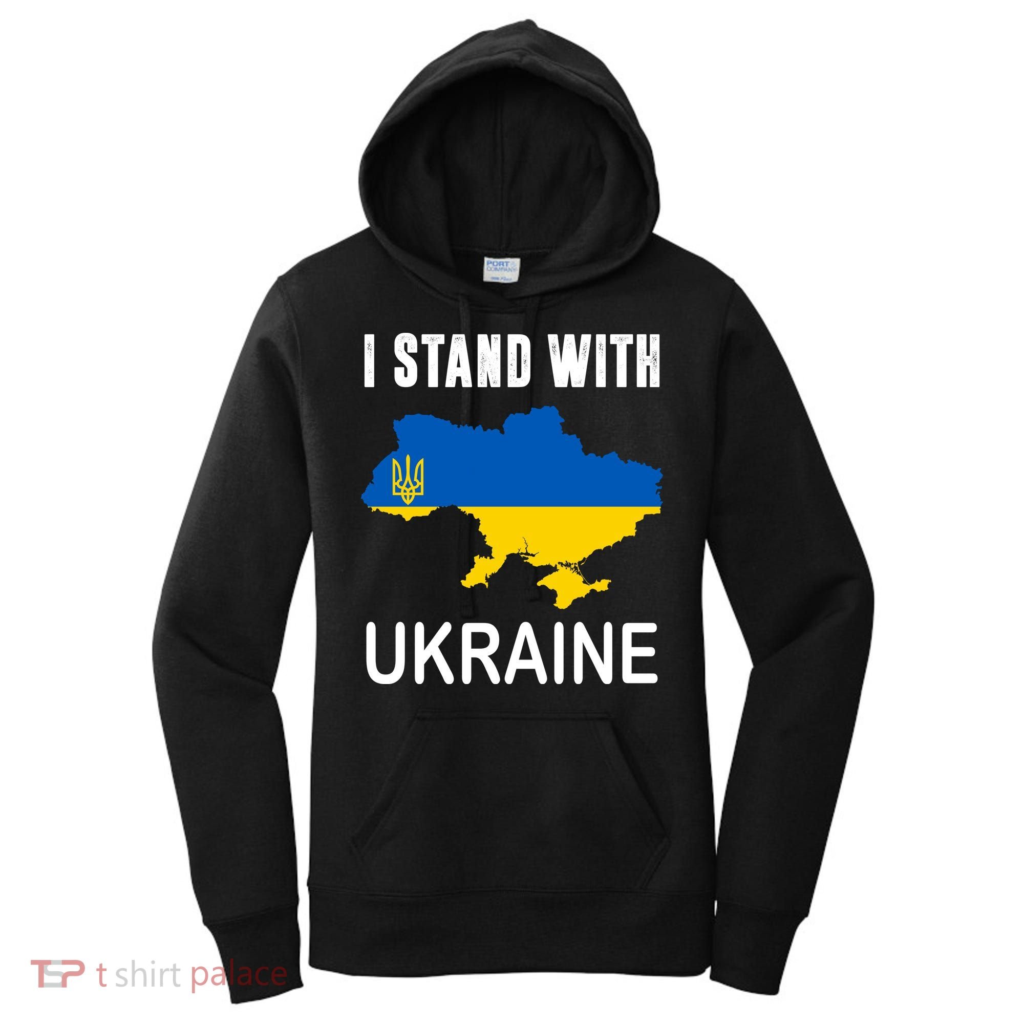 I Stand With Ukraine Map Women's Hoodie