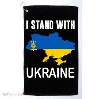 I Stand With Ukraine Map Golf Towel thumb 0