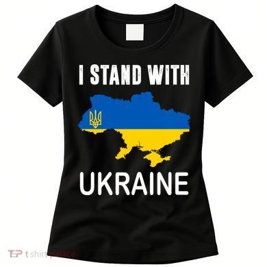 I Stand With Ukraine Map Women's T-Shirt