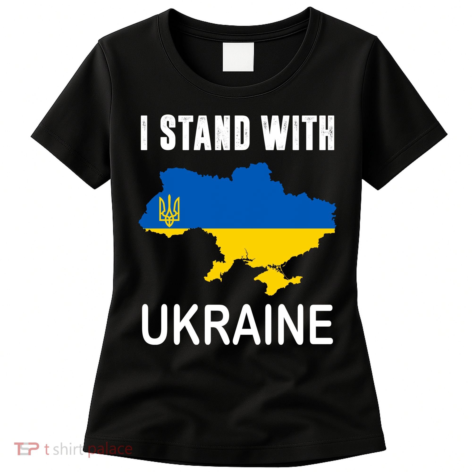 I Stand With Ukraine Map Women's T-Shirt