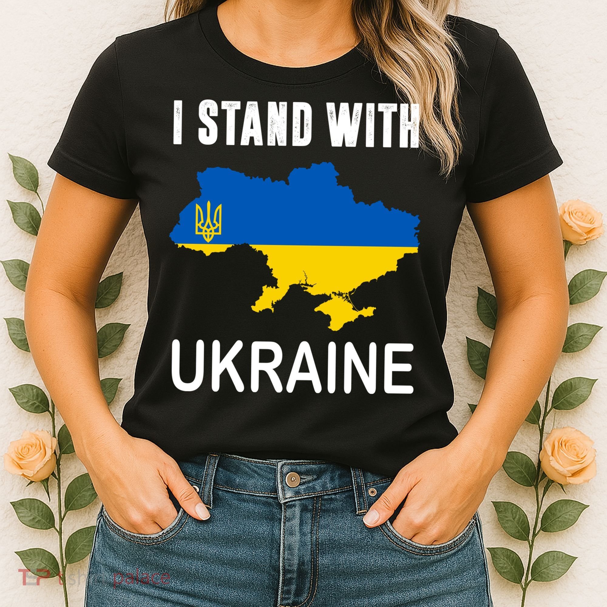 I Stand With Ukraine Map Women's T-Shirt