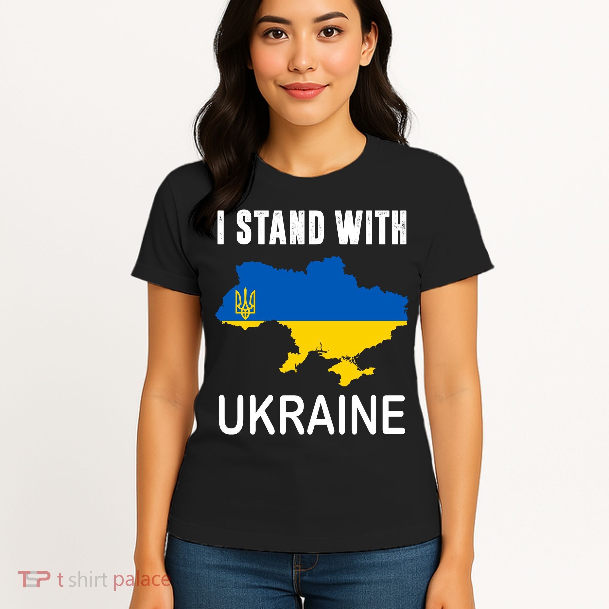 I Stand With Ukraine Map Women's T-Shirt