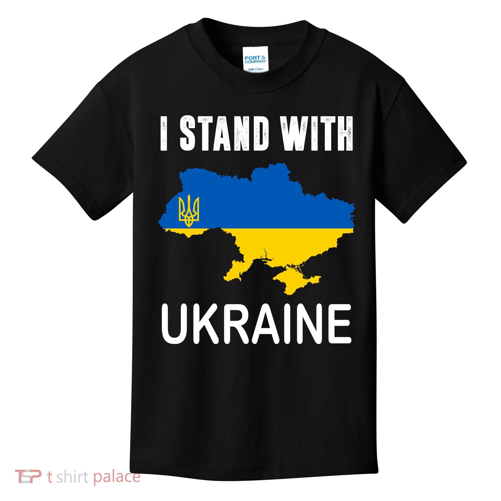 I Stand With Ukraine Map Kids T-Shirt