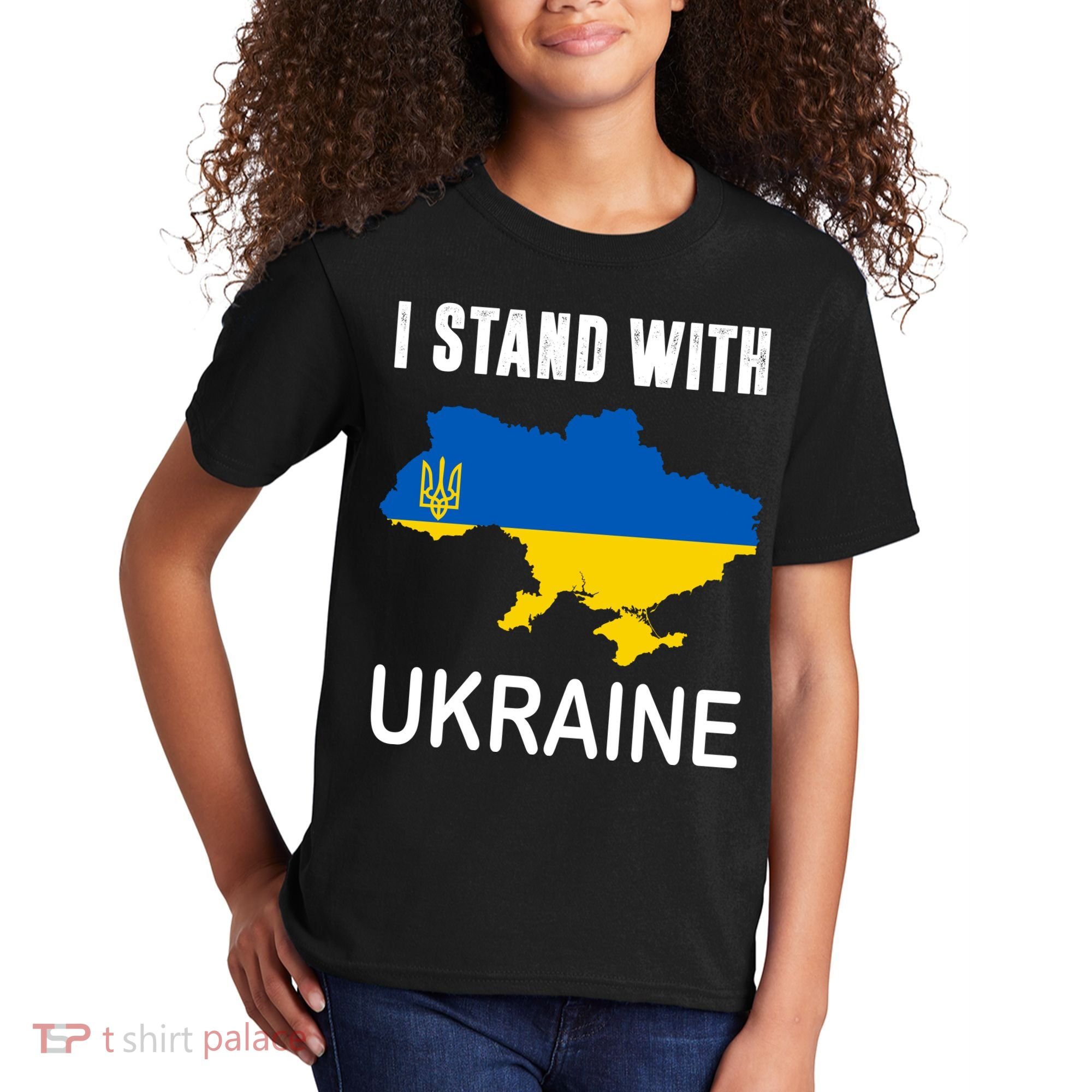 I Stand With Ukraine Map Kids T-Shirt