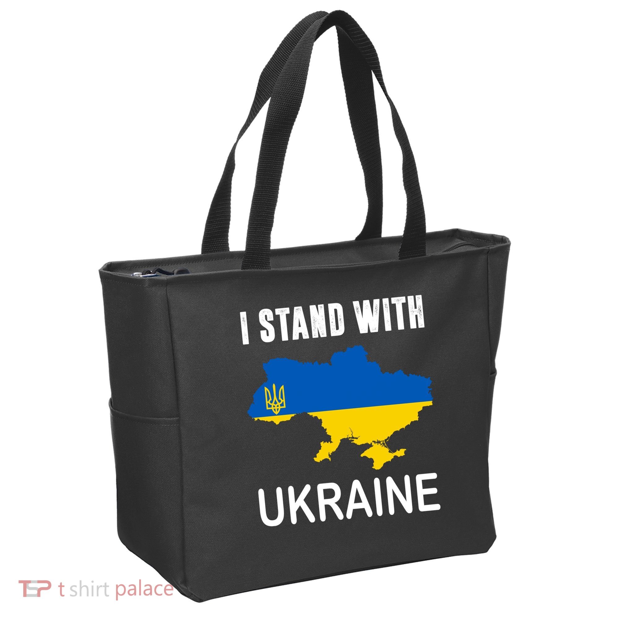 I Stand With Ukraine Map Tote Bag