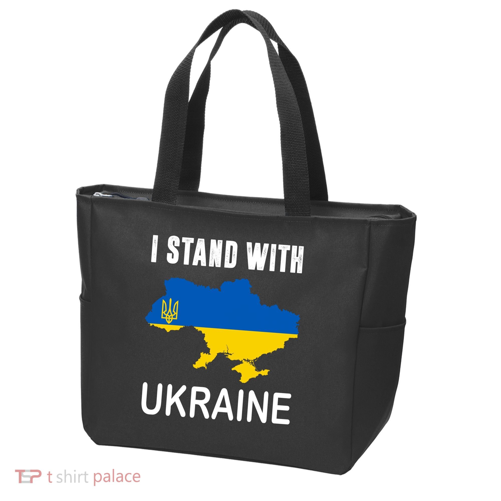 I Stand With Ukraine Map Tote Bag