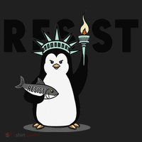 I Stand With The Penguins Resist Penguin Anti Trump Women's Sweatshirt thumb 2