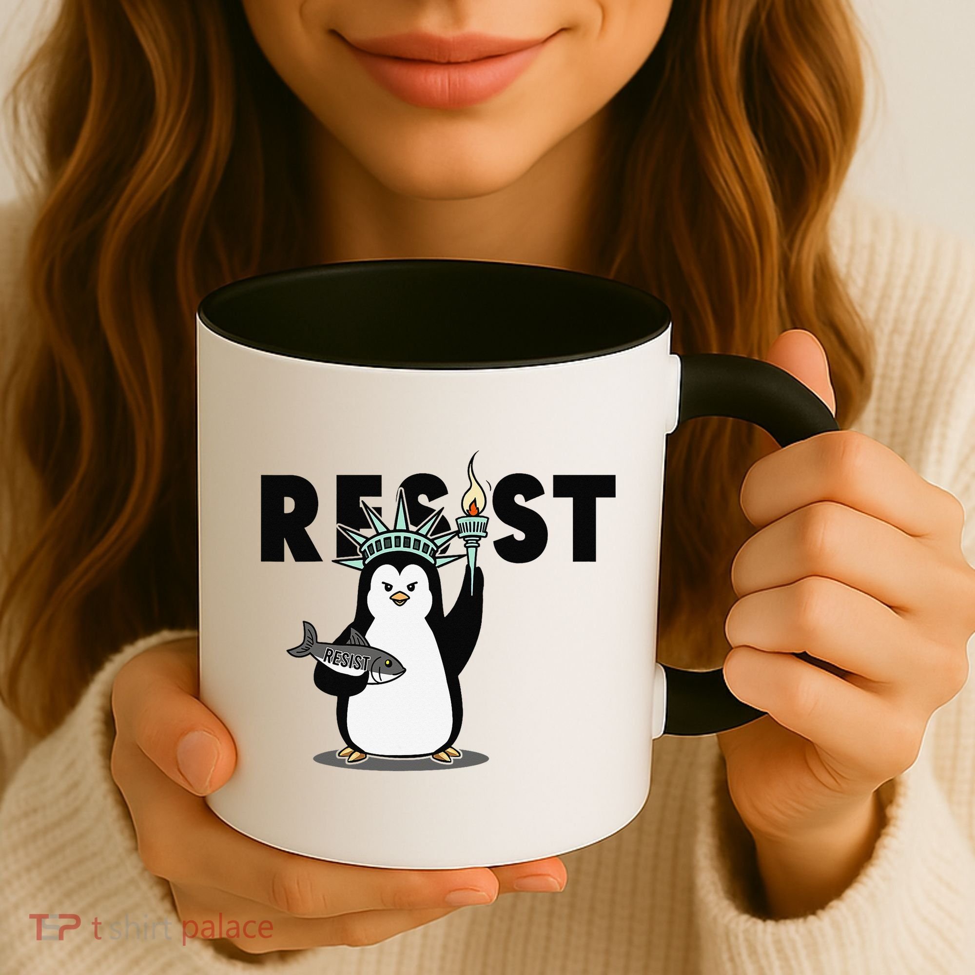 I Stand With The Penguins Resist Penguin Anti Trump Coffee Mug