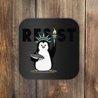 I Stand With The Penguins Resist Penguin Anti Trump Coaster thumb 0