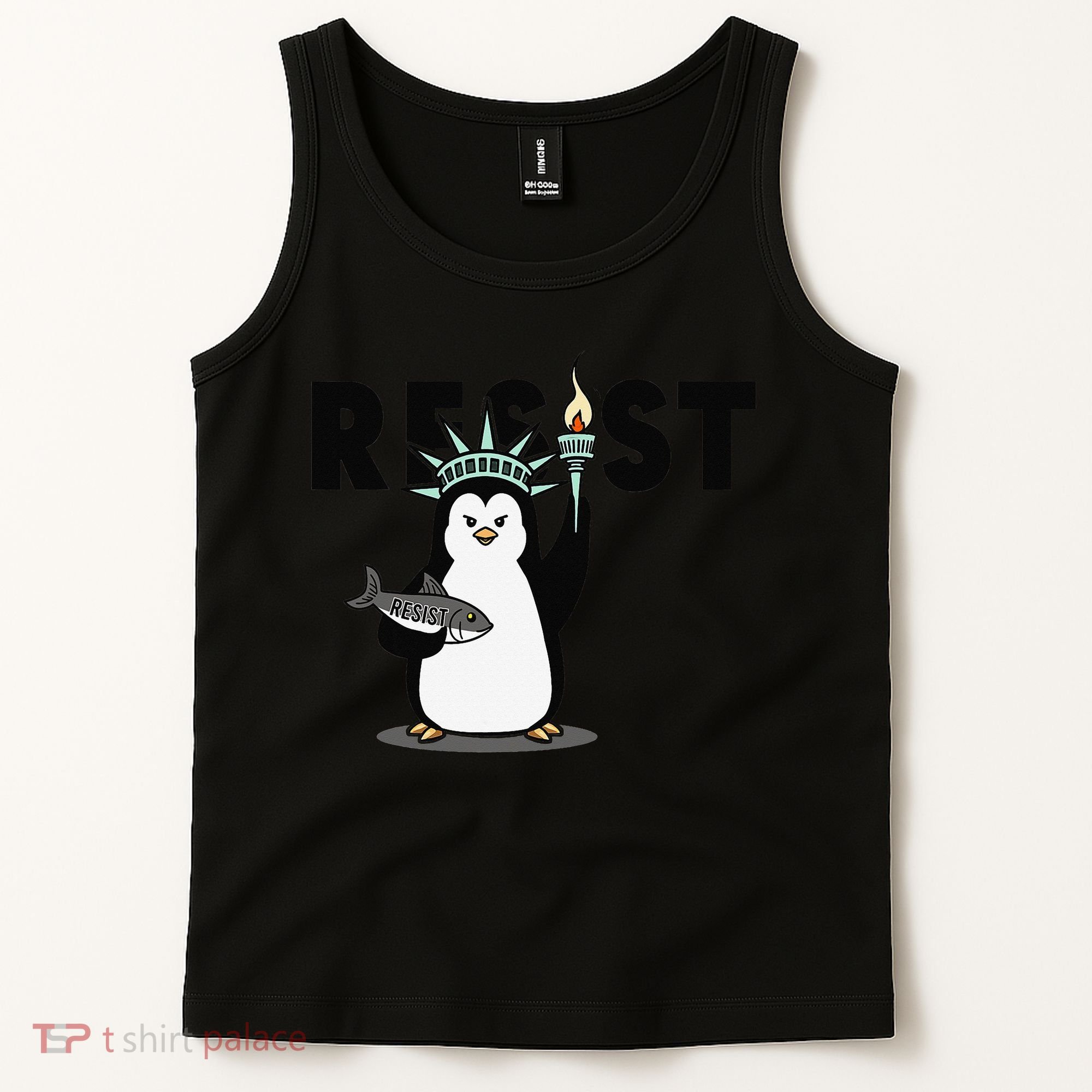 I Stand With The Penguins Resist Penguin Anti Trump Tank Top