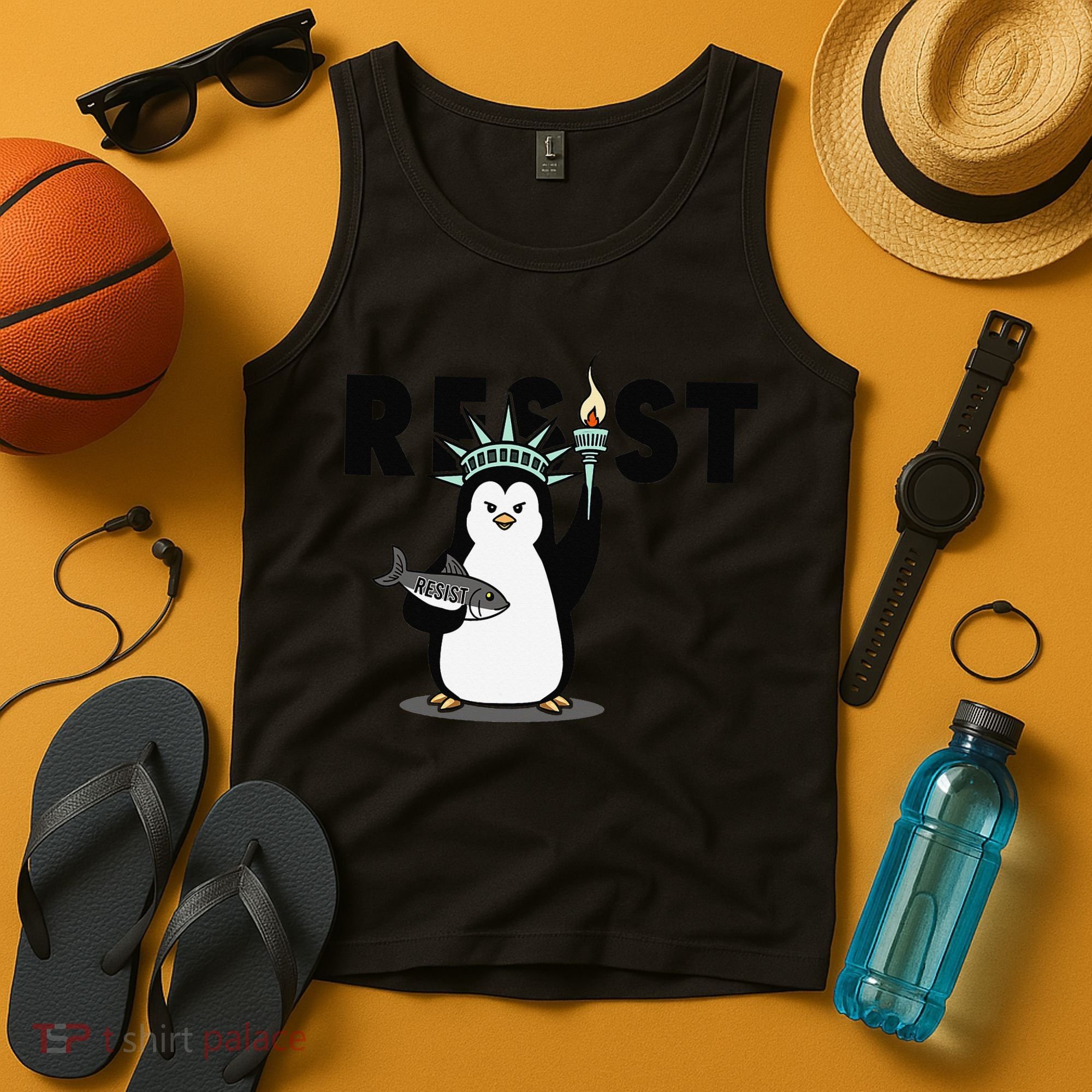 I Stand With The Penguins Resist Penguin Anti Trump Tank Top