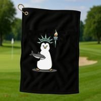 I Stand With The Penguins Resist Penguin Anti Trump Golf Towel thumb 1