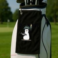 I Stand With The Penguins Resist Penguin Anti Trump Golf Towel thumb 2