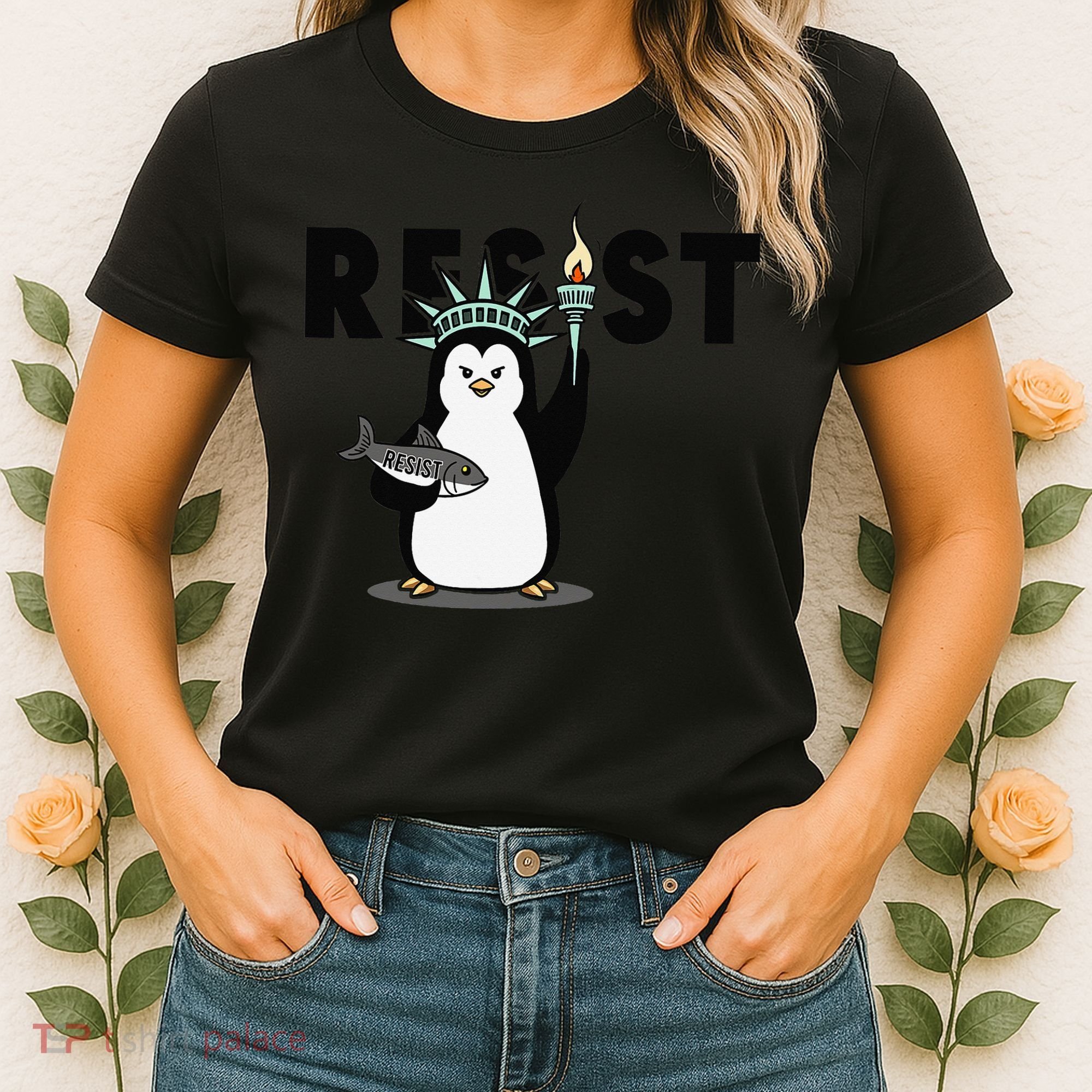 I Stand With The Penguins Resist Penguin Anti Trump Women's T-Shirt