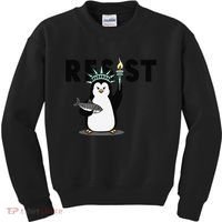 I Stand With The Penguins Resist Penguin Anti Trump Kids Sweatshirt thumb 0