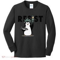 I Stand With The Penguins Resist Penguin Anti Trump Kids Long Sleeve Shirt thumb 0