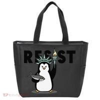 I Stand With The Penguins Resist Penguin Anti Trump Tote Bag thumb 0