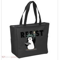 I Stand With The Penguins Resist Penguin Anti Trump Tote Bag thumb 2