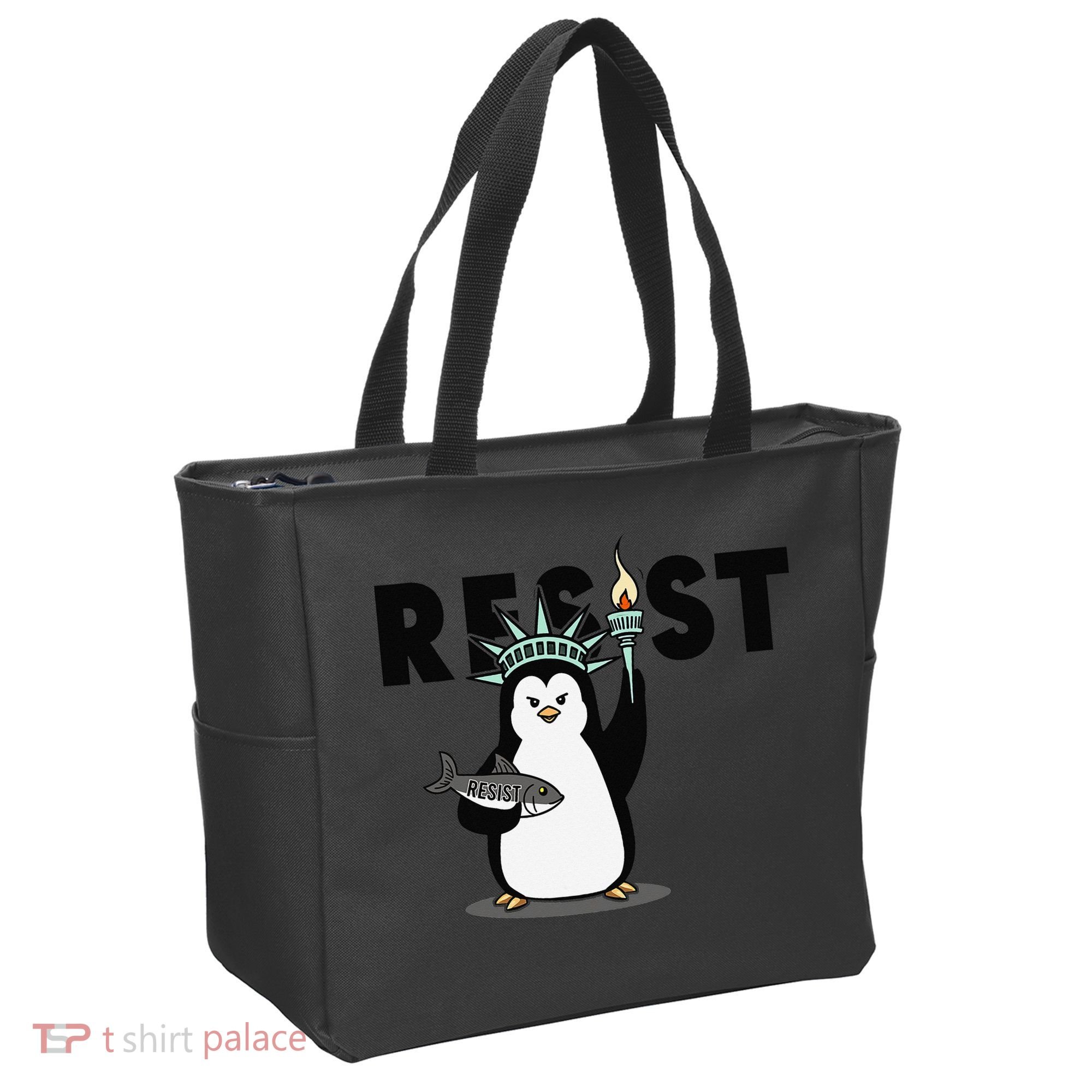 I Stand With The Penguins Resist Penguin Anti Trump Tote Bag