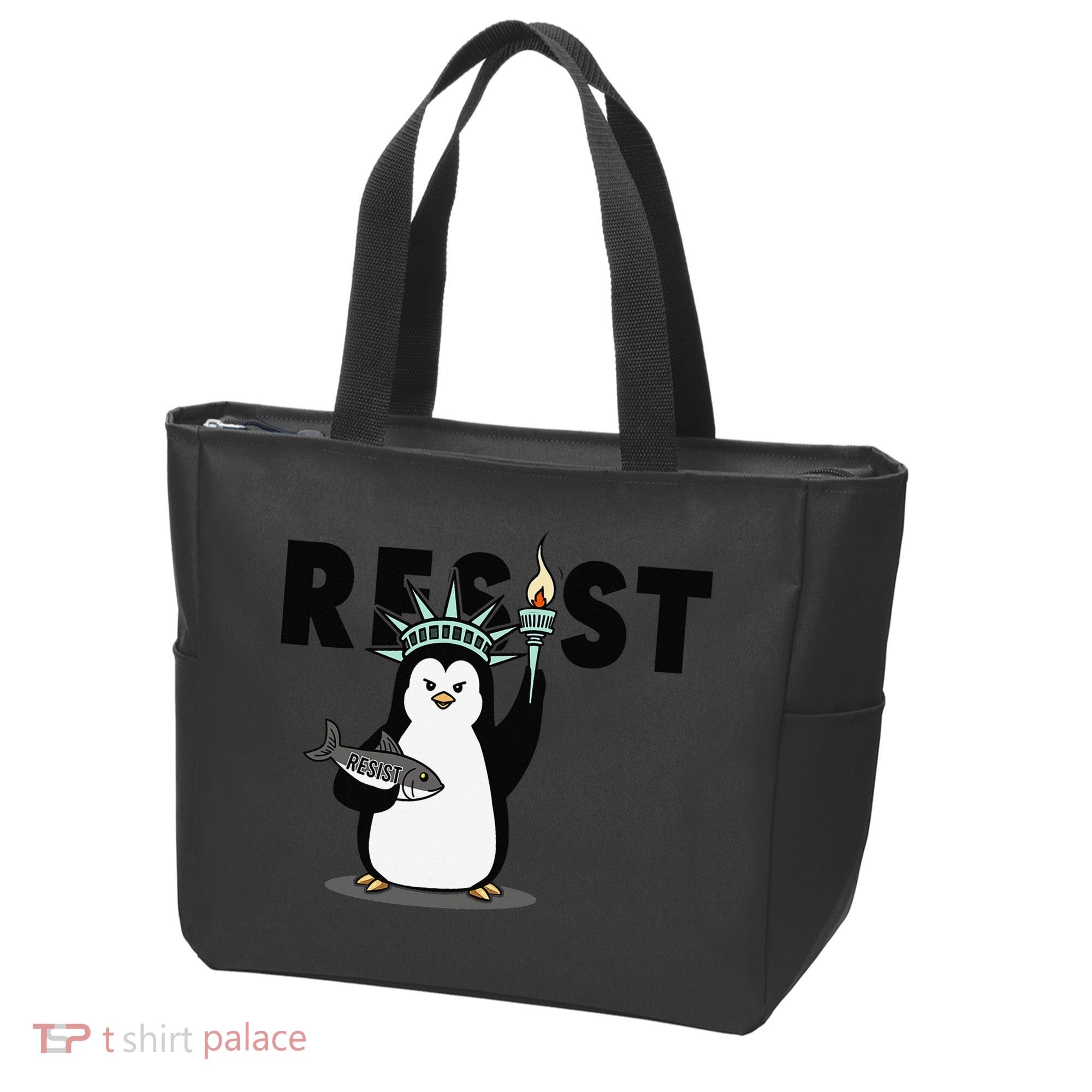 I Stand With The Penguins Resist Penguin Anti Trump Tote Bag