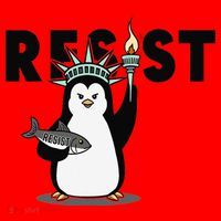 I Stand With The Penguins Resist Penguin Anti Trump Santa Hat thumb 1