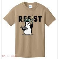 I Stand With The Penguins Resist Penguin Anti Trump Kids T-Shirt thumb 0
