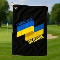 I Stand With Ukraine Support Golf Towel thumb 1