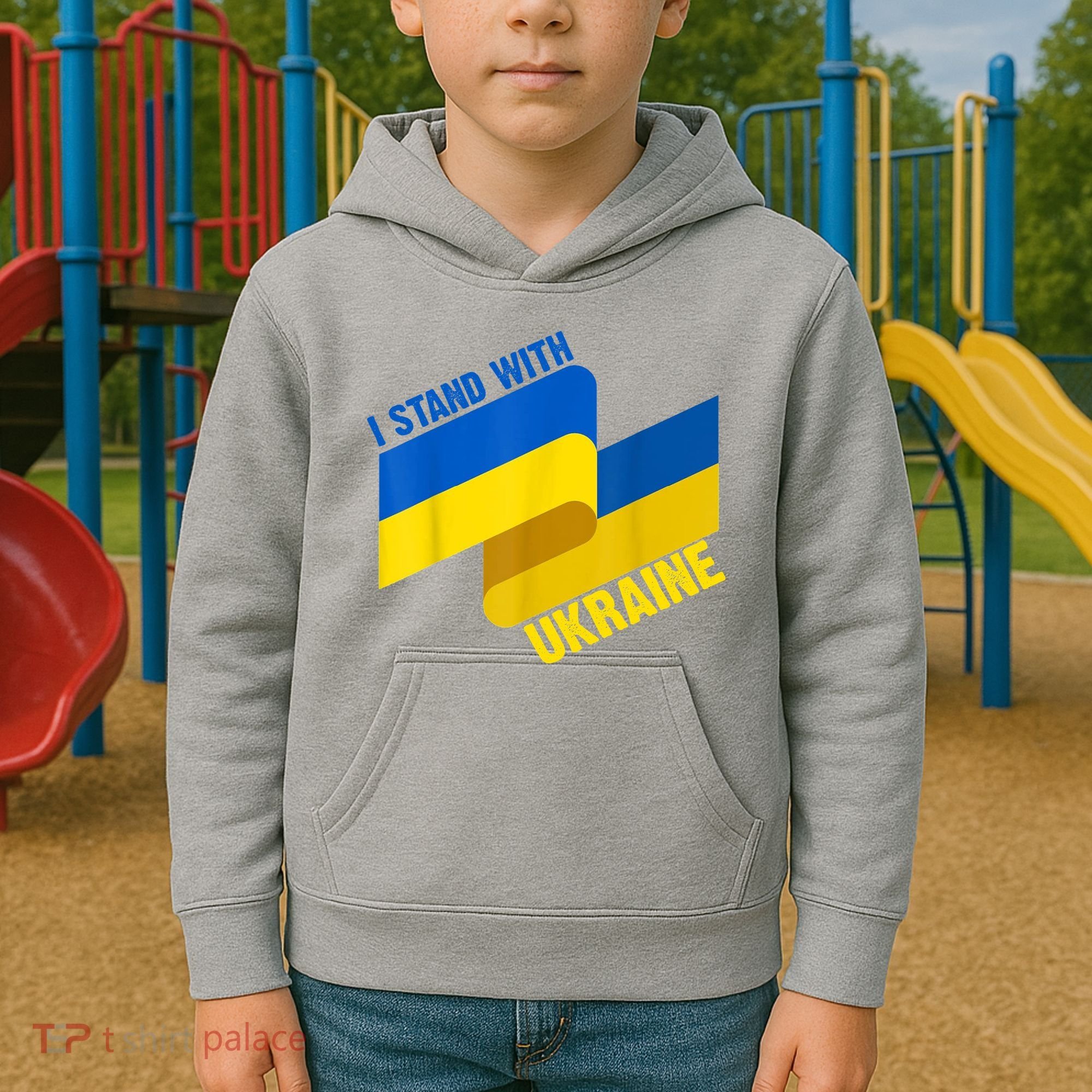 I Stand With Ukraine Support Kids Hoodie