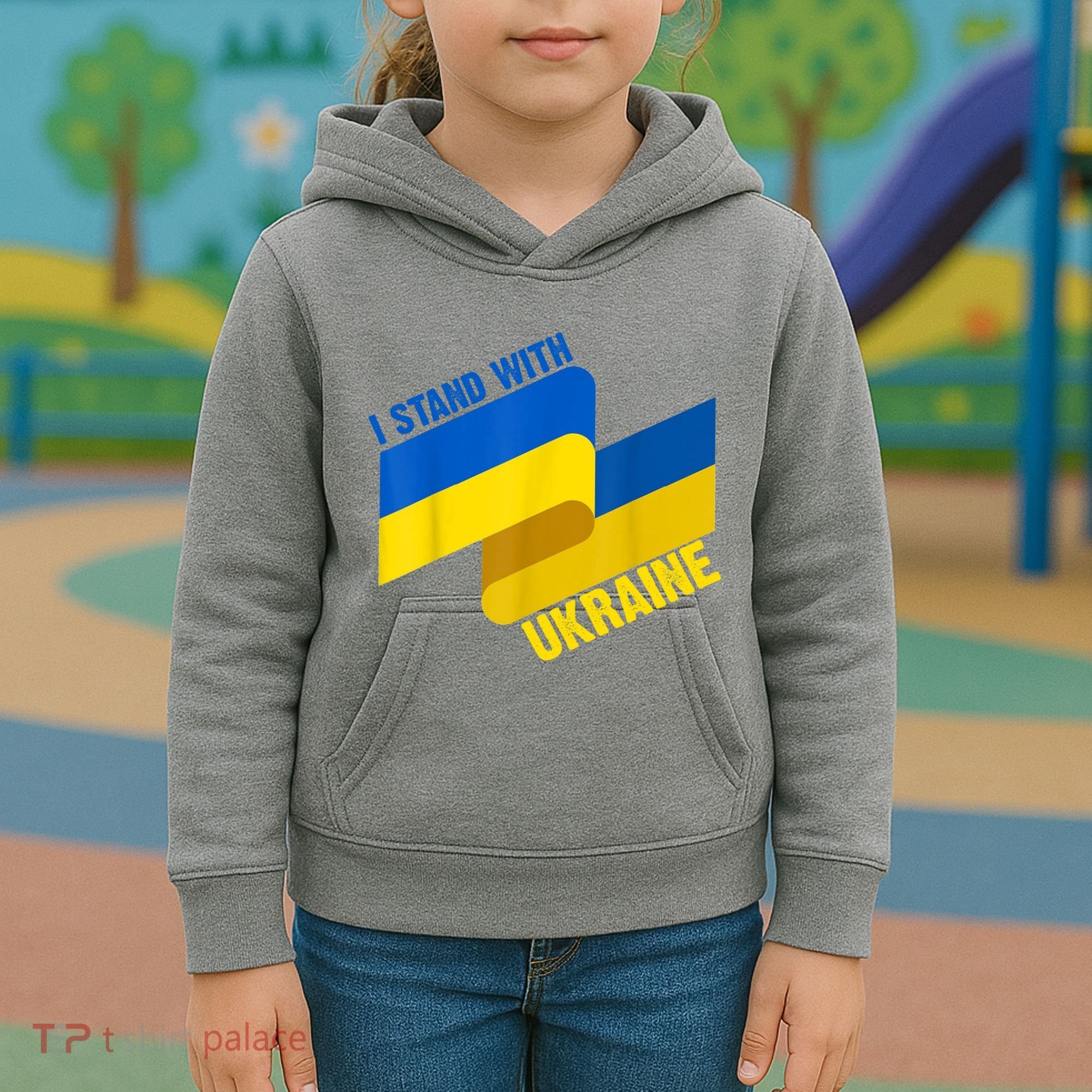I Stand With Ukraine Support Kids Hoodie