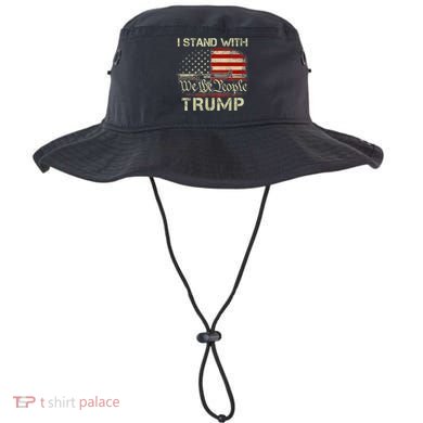 I Stand With Trump American Flag Men Woman USA Vintage Bucket Hat