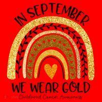 In September We Wear Gold Rainbow Childhood Cancer Awareness Gift Santa Hat thumb 1