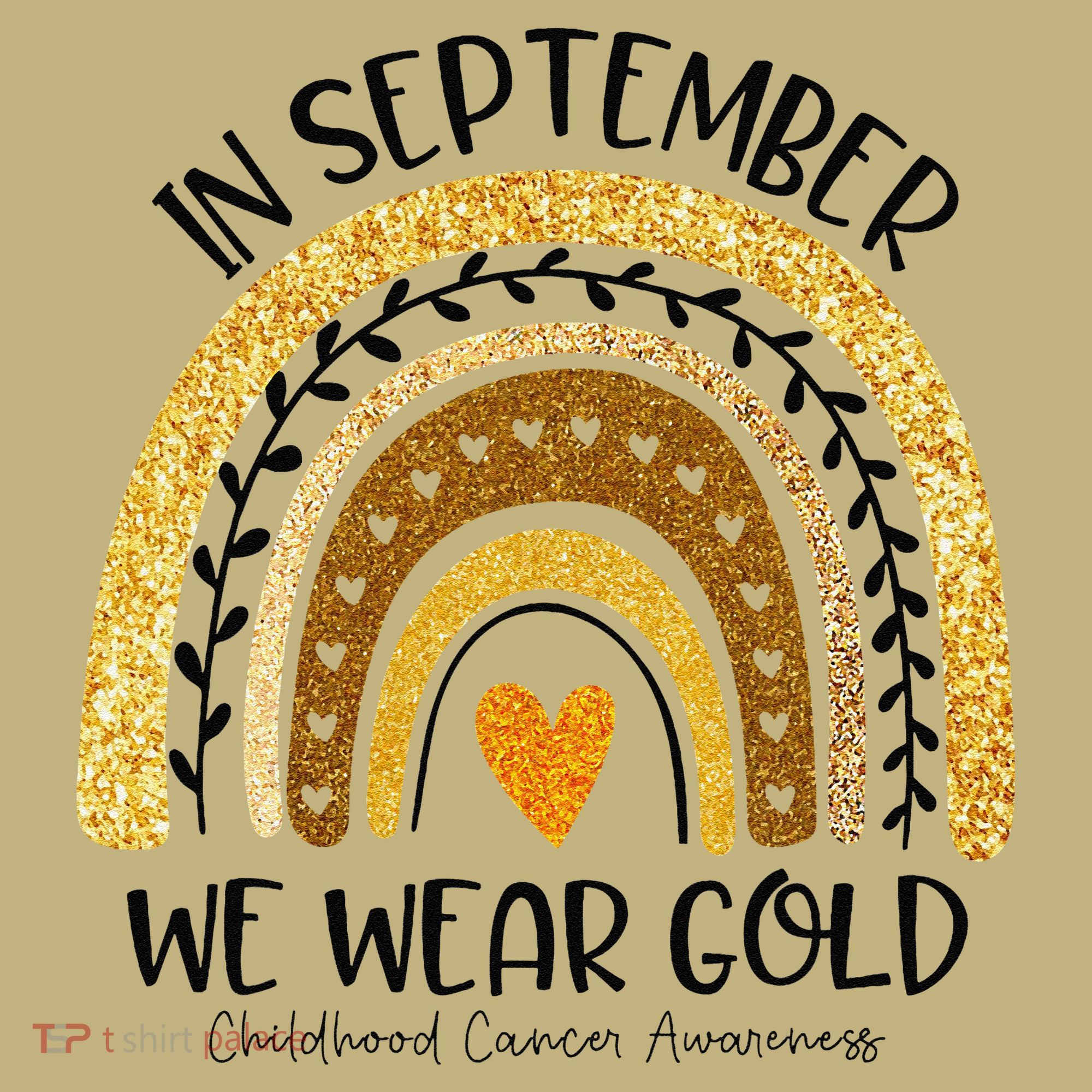 In September We Wear Gold Rainbow Childhood Cancer Awareness Gift Mousepad