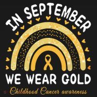 In September We Wear Gold Rainbow Childhood Cancer Awareness Women's Hoodie thumb 2