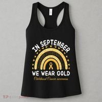 In September We Wear Gold Rainbow Childhood Cancer Awareness Women's Tank Top thumb 3