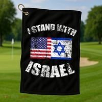 I Stand With Israel Golf Towel thumb 1